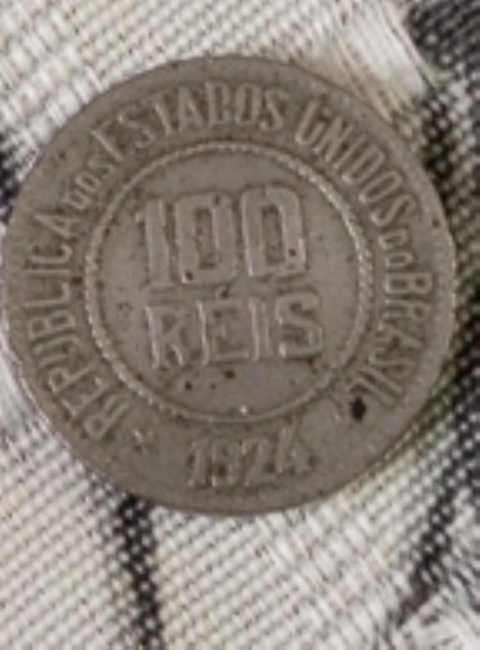 Moeda antiga de 100 reis de  1924